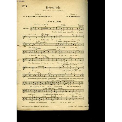 Airs D'operas Favoris N°9 Herodiade Il Est Doux, Il Est Bon.