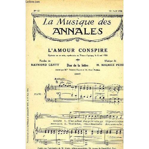 La Musique Des Annales N°57 L'amour Conspire