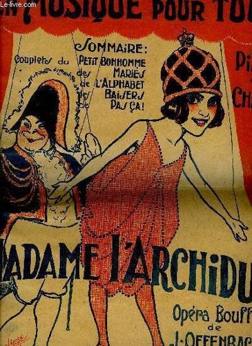 La Musique Pour Tous. 14e Année N° 110. Madame L'archiduc
