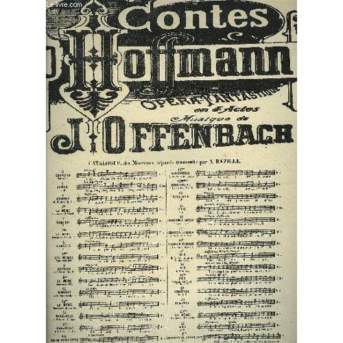 N°13 Ter Bacarolle À Une Voix Extraite Des Contes D'hoffmann