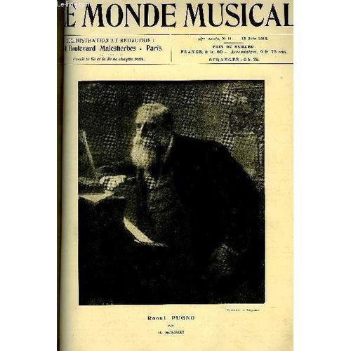 Le Monde Musical 24e Annee N°11 Raoul Pugno
