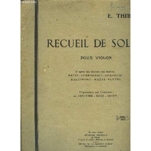 Recueil De Solos Pour Vilon 1er Cahier