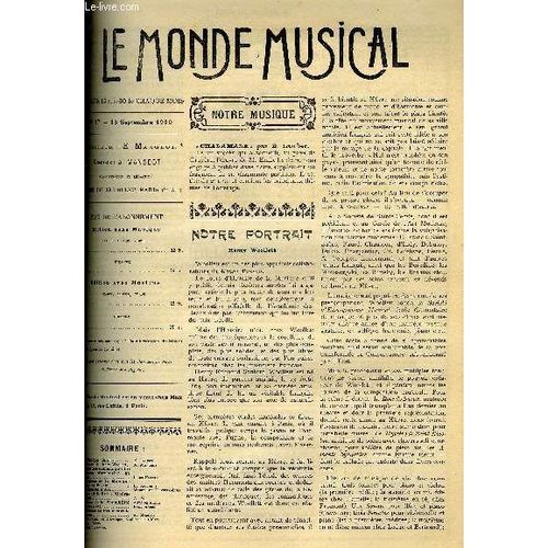 Le Monde Musical 22e Annee N°17 Henry Woollett