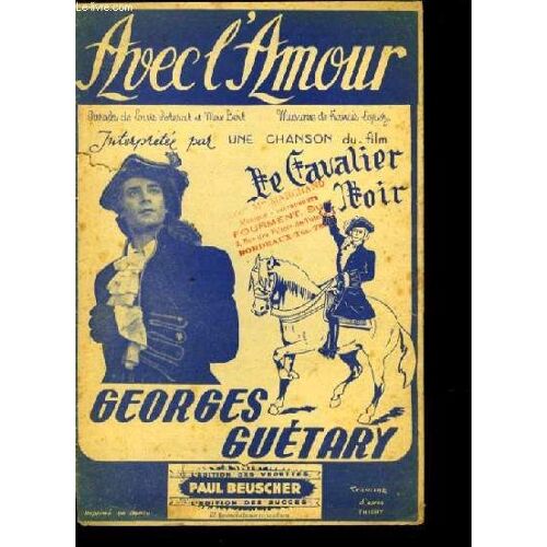 Avec L'amour Du Filmle Cavalier Noir Parititon Pour Le Chant