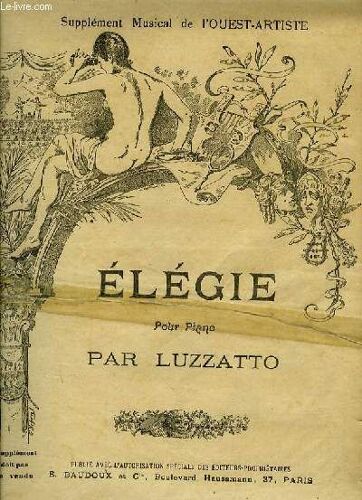 Elegie Pour Piano Supplement Musical De L'ouest-Artiste