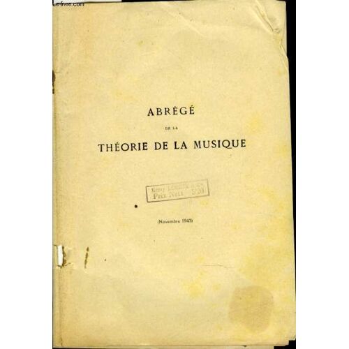 Abrege De La Theorie De La Musique