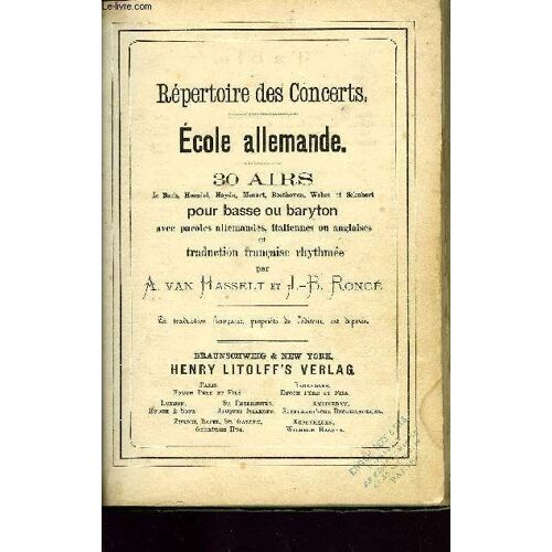 Repertoire Des Concerts, Ecole Allemande