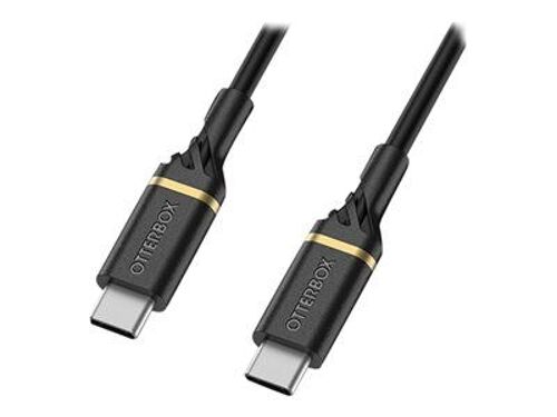 OtterBox Standard - Câble USB - USB-C (M) pour USB-C (M) - USB 2.0 - 3 A - 3 m - Prise en charge de Power Delivery - noir scintillant