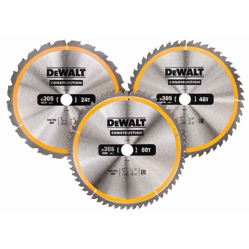 DeWALT Set de 3 lames de scie circulaire, stationnaire - DT1964-QZ