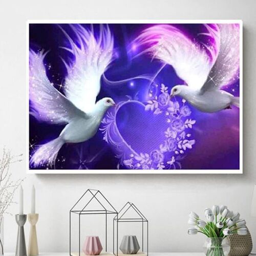 Image Couleur Diamant Peinture Plâtre Brodé Point De Croix Couple Oiseau Chambre Salon Peinture Décorative