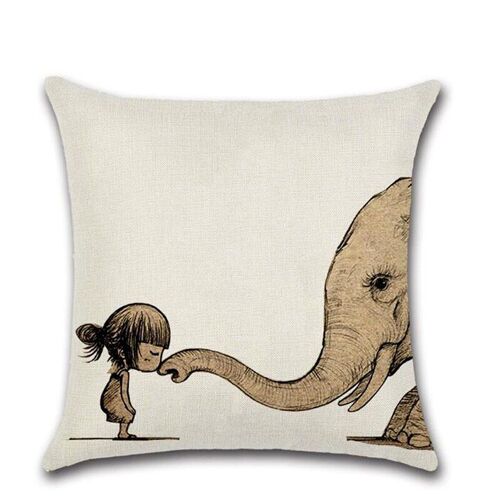Animal Éléphant Dinosaure Requin Salon Canapé Câlin Taie D'oreiller Créatif Éléphant Tête Animal Combinaison Voiture Housse De Coussin