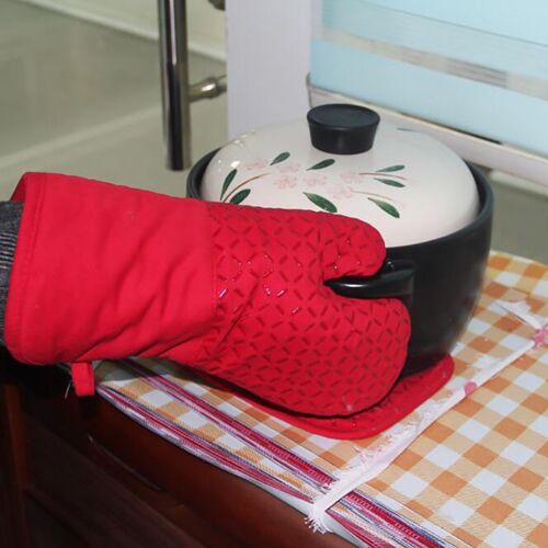 Gants isolés en Silicone cuisine cuisson four à micro-ondes gants deux pièces Barbecue four gants isolés