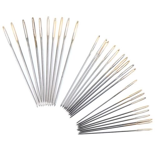 30 Pièces Broderie Dorée Tissu Point De Croix Aiguilles En Tissu Taille 22 #24 #26 # Accessoires De Couture