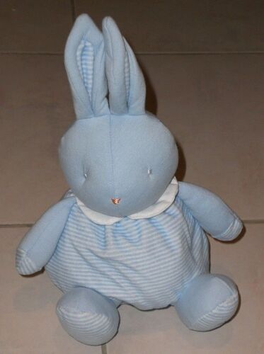 Klorane Lapin Raye Bleu Et Blanc Peluche Doudou 21 Cm