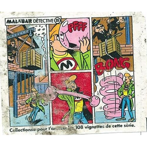 Image Vignette Malabar Détective 35 - 1987 - Dessin Pierre Tasso Artur Rainho - 6x6,5 Cm