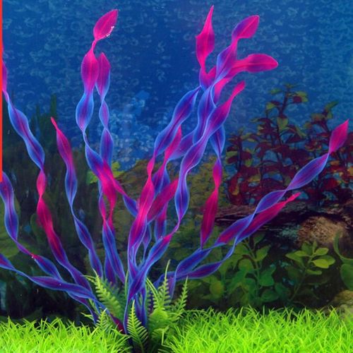 Violet Vert Haute Qualité Aquarium Artificiel Sous-Marin Vert Herbe Réservoir De Poisson Ornement Eau Plante Décor Ornement