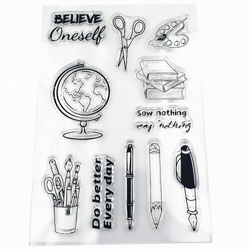 Globe Stylo Livre Papeterie Transparent Tampons Clairs/Silicone Joints Rouleau Timbre Pour Bricolage Scrapbooking Album Photo/Fabrication De Cartes