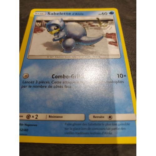 Carte Pokémon 60 Sabelette Bleu