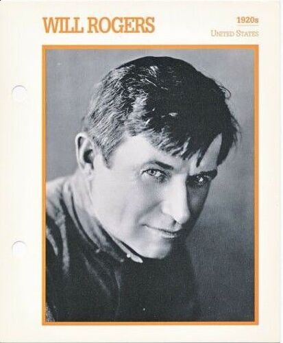 Movie Star Card [Carte Perforée En Langue Anglaise] Will Rogers