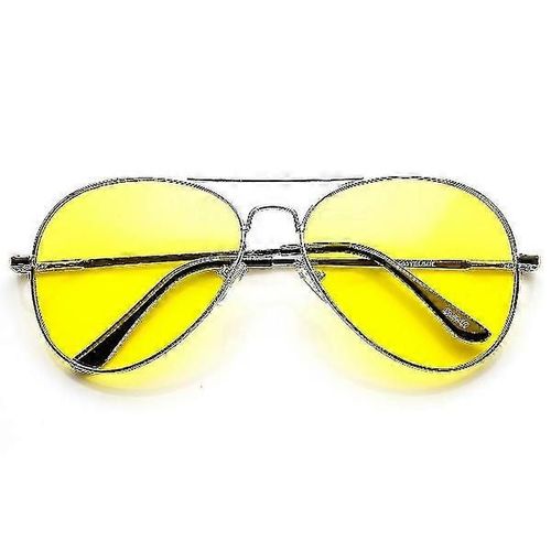 Lunettes De Soleil Aviateur Jaunes À Monture Métallique Classique Mimigo Pour Une Conduite De Nuit En Toute Sécurité.