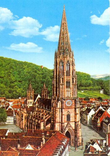 Freiburg . ' Cathédrale ' . Allemagne . 1970