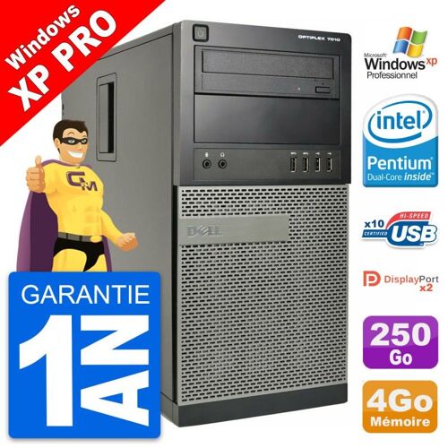 PC Tour Dell OptiPlex 7010 MT Intel G2020 RAM 4Go Disque Dur 250Go Windows XP