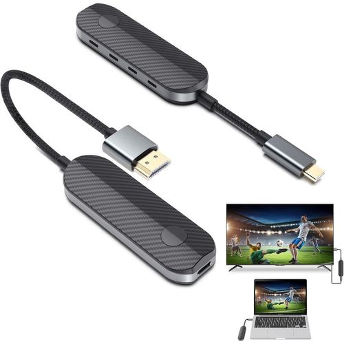 Émetteur Et Récepteur Hdmi Sans Fil,Extension Hd Sans Fil,Adaptateur D'Affichage Sans Fil Portable Plug & Play Pour Téléphone Portable,Tablette,Ordinateur Portable À Moniteur,Projecteur,Tv
