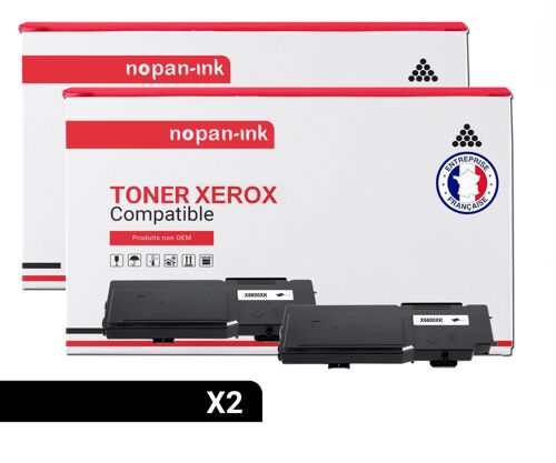 2 Toner pour XEROX 106R02232 Black 8000 Pages avec Xerox Paser 6600 Series 6600 dn 6600 dnm 6600 n - Xerox WC 6605 Series 6605 dn 6605 n - Xerox WorkCentre 6605 Series 6605 dn 6605 n