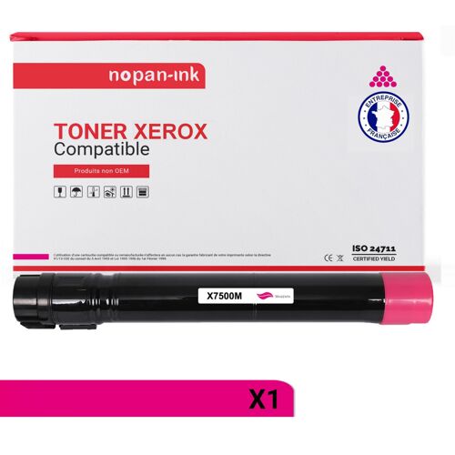 1 Toner pour XEROX 106R01437 Magenta 17000 Pages avec Xerox Paser 7500 DN Xerox Paser 7500 DNM Xerox Paser 7500 DNZ Xerox Paser 7500 DNZM Xerox Paser 7500 DT Xerox Paser 7500 DTM Xerox Paser 7500 DX X