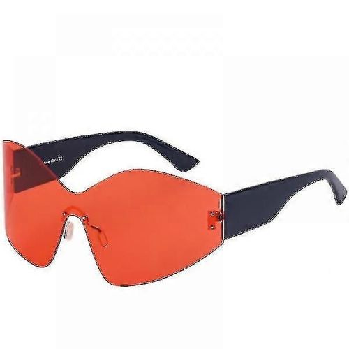 Lunettes de soleil enveloppantes sans monture pour femmes et hommes, lunettes de soleil tendance Y2K surdimensionnées pour femmes