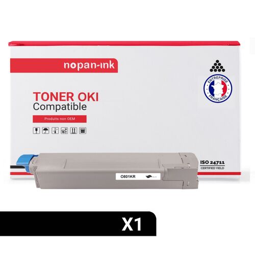 1 Toner pour OKI 44643004 Black 7000 Pages avec OKI C 800 Series OKI C 801 DN OKI C 801 N OKI C 821 DN OKI C 821 N OKI C 821 Series