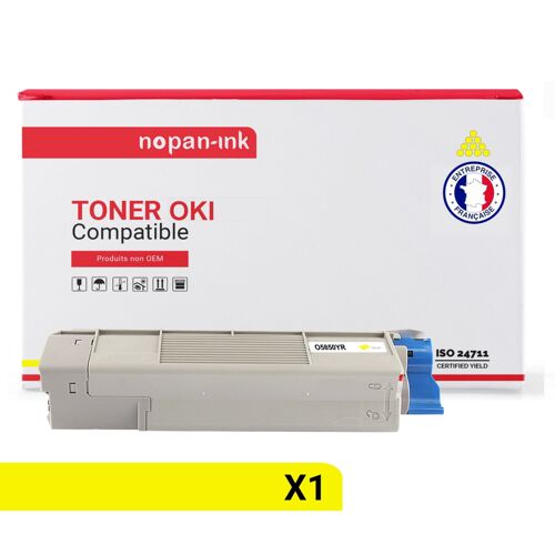 1 Toner pour OKI 43865721 Yellow 6000 Pages avec OKI C 5850 OKI C 5850 DN OKI C 5850 N OKI C 5850 Series OKI C 5950 OKI C 5950 CDTN OKI C 5950 DN OKI C 5950 DTN OKI C 5950 N OKI C 5950 Series OKI C 61