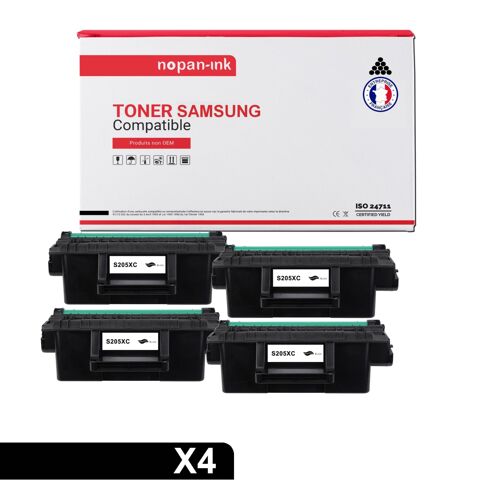 4 Toner pour SAMSUNG MLT D205L Black 5000 Pages avec Samsung ML-3300 Series Samsung ML-3310 Samsung ML-3310 D Samsung ML-3310 ND Samsung ML-3310 Series Samsung ML-3312 ND Samsung ML-3710 Samsung ML-37