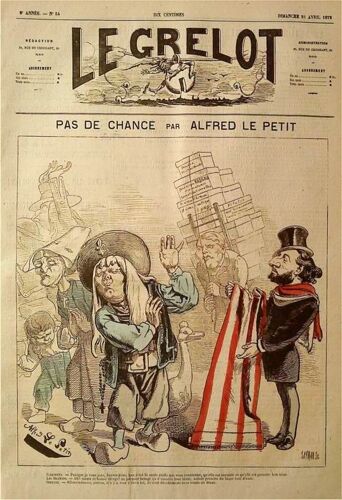 Le Grelot  N° 54 : Rare Et Ancien Journal De Caricature Pas De Chance Gambetta Et Spuller En Bretagne Par Alfred Le Petit 1872