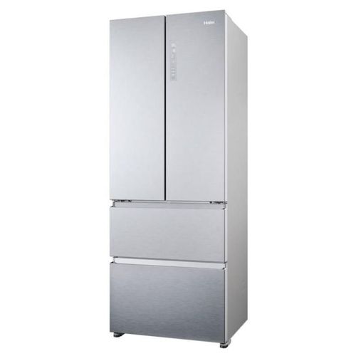 Réfrigérateur-congélateur Haier FD 70 Series 5 HFR5719ENMG - congélateur inférieur à porte française - 70x67.5x190 cm (lxpxh) - 446 litres - classe E - argent fin