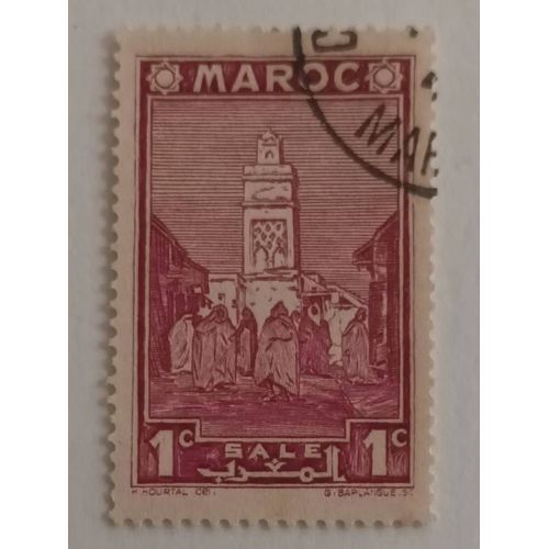 R2 - Oblitéré Maroc Protectorat Français N°163 - Année 1939 -- Mosquée De Salé --.
