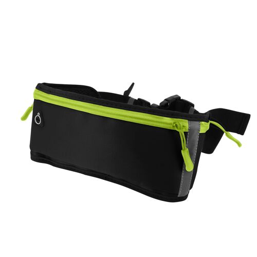 Sac Banane Sport Ceinture Réglable Fermeture Boucle Bande Réfléchissante Noir