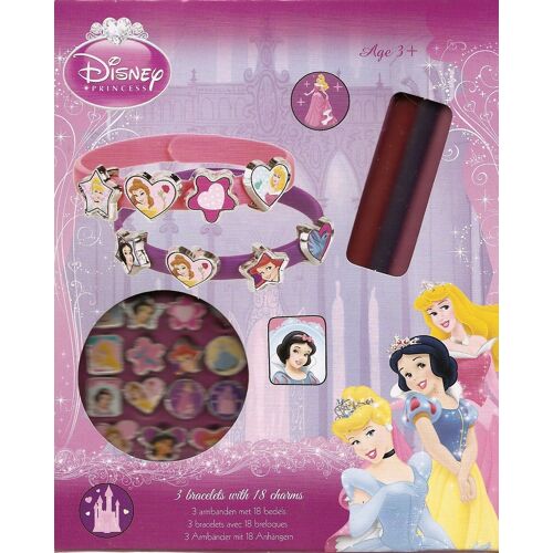 3 Bracelets Princesse Disney Avec 18 Breloques