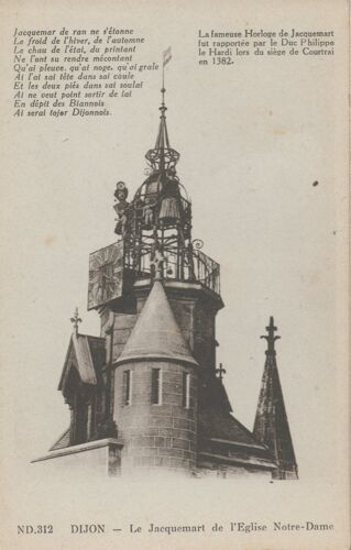 Carte Postale - Dijon - Horloge Jacquemart Eglise Notre-Dame - Patois