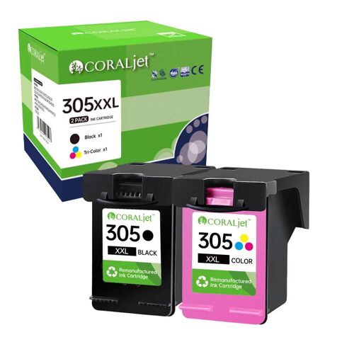 Cartouche d'encre 305 XL noire multicolore, Compatible avec 6000 6020 6032 6075 6400 6420 6430 6458 2700 2710 2720 2724 4100 4120305XXL BKCL