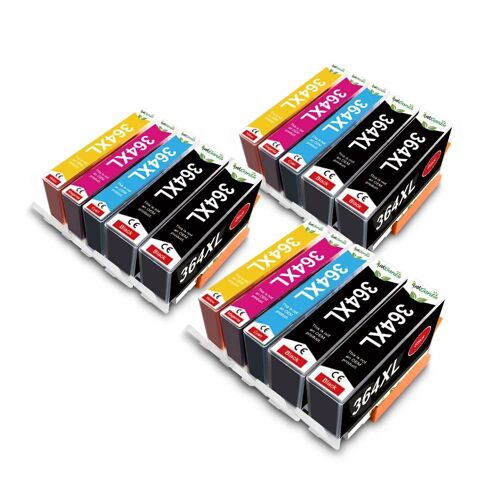 Cartouche d'encre 364XL pour imprimante HP364 HP 364 XL, Compatible DeskJet 3070A 3520 Photosmart 5510 5520 6510 6520 751015pcs(no Photo bk)