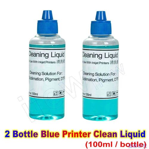 Kit de nettoyage de tête d'imprimante à jet d'encre 100ML, Compatible avec Epson Hp Brother Canon, buse et nettoyeur de tête d'impression pour nettoyage de tête d'imprimante200ML Blue No Tool