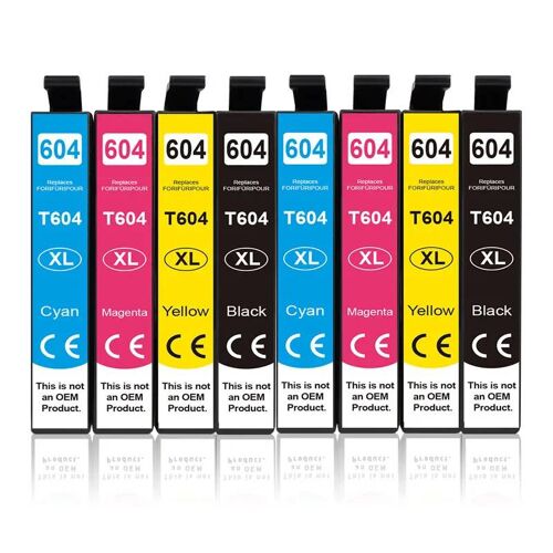 604XL cartouche d'encre pour Epson T604XL T 604 XL Compatible XP 2200 2205 3200 3205 4200 WF 2910 2930 2950 imprimante8 Pcs (2 set)