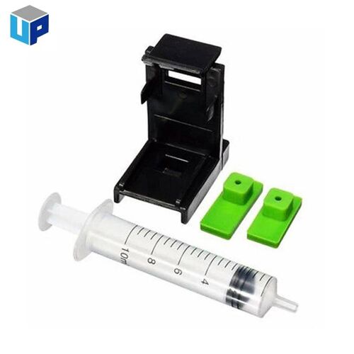 Clip de cartouche de recharge d'encre 3 en 1, 2 tampons en caoutchouc + Kit d'outils de seringue pour encre HP 60 61 62 63 65 122 121 301 302 664 652 304