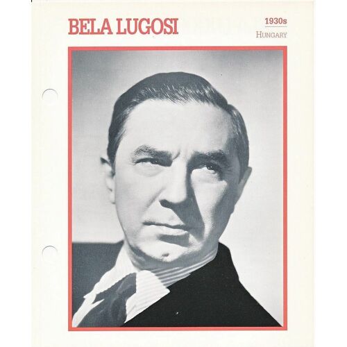 Movie Star Card [Carte Perforée En Langue Anglaise] Bela Lugosi