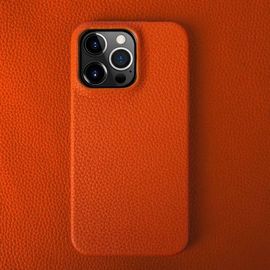 ¿For Iphone 11¿Orange¿ Étui De Luxe En Cuir Véritable Pour Iphone, Étuis De Téléphone D'affaires, Coque Arrière Pour Iphone 14 Pro Max, 13, 15pro, 11, 12, Poly Xs Max