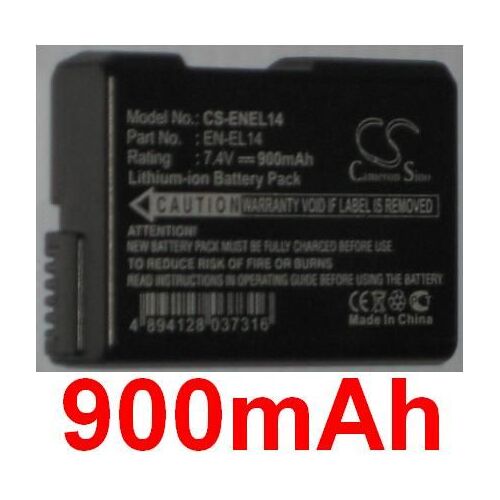 Batterie Pour NIKON EN-EL14 ENEL14, Coolpix P7000 **900mAh**
