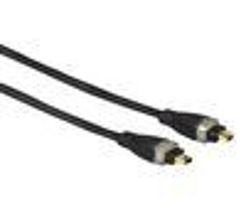 Câble Firewire 400 (IEEE 1394), 4 broches mâles  4 broches mâles noir - contacts plaqués or - 1 m