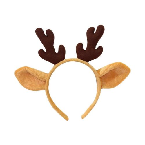 Lot De 2 Serre-Têtes En Bois De Cerf, Serre-Tête De Noël, Serre-Tête En Corne D'élan, Bandeau Pour Déguisement, Couvre-Chef En Peluche, Bandeaux En Bois De Cerf Pour Jeu De Rôle