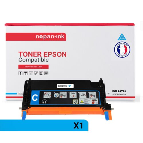 1 Toner pour EPSON C13S051160 Cyan 6000 Pages avec Epson Aculaser C 2800 Epson Aculaser C 2800 DN Epson Aculaser C 2800 DTN Epson Aculaser C 2800 N Epson Aculaser C 2800 Series